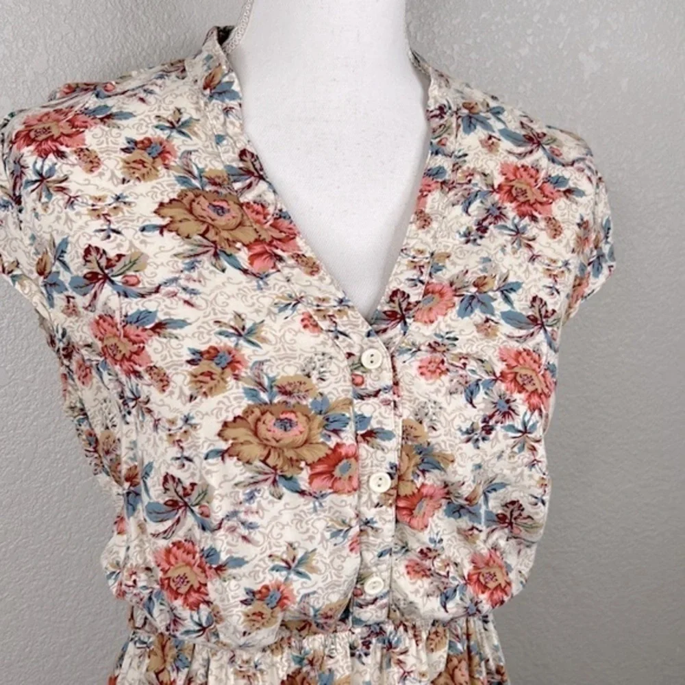 Forever‎ 21 Floral V-Neck Summer Midi Dress Size Small